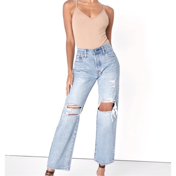 Levi's Denim - Levi’s Distressed 501 90s Jeans | Size 24 | Light Blue Wash | 100% Cotton